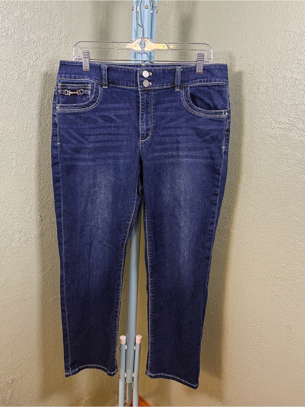 White House Black Market Dark Indigo Straight Leg Jeans